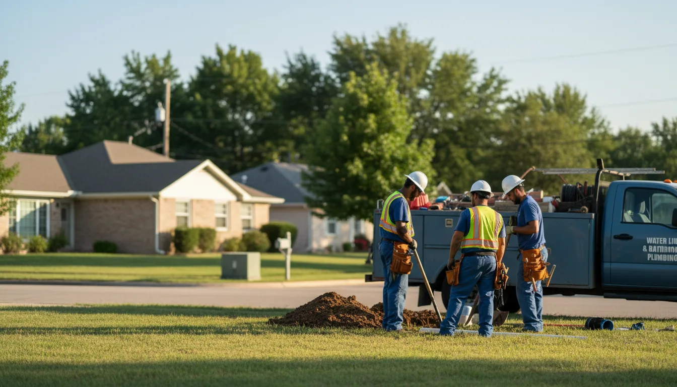 Residential water line and bathroom plumbing service in Columbus, IN